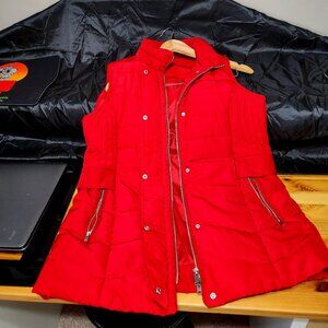 Tribal, Women's Red Outdoor Polyester Vest, Polyester Double Lining